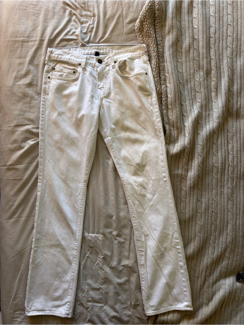 True Religion Men’s White Straight Jeans
